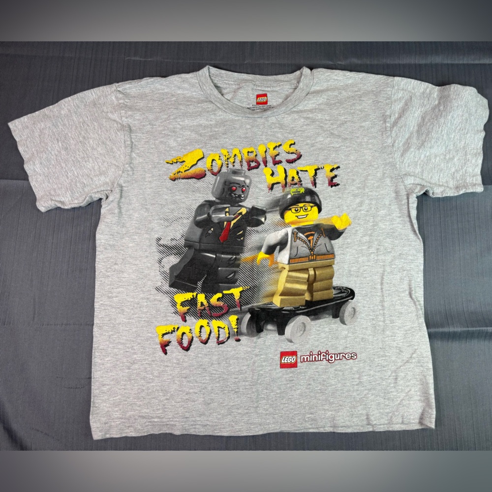 LEGO Minifigures “Zombies Hate Fast Food!” Graphic Tee Youth M (2014)
